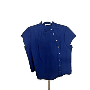 HARSHMAN Sabina blouse blue cotton small NWT - sold out everywhere!